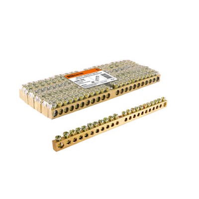 Шина "N" нулевая 8х12мм 24/1 (24 группы/крепеж по центру) TDM Шина "N" нулевая 8х12мм 24/1 (24 группы/крепеж по центру) TDM