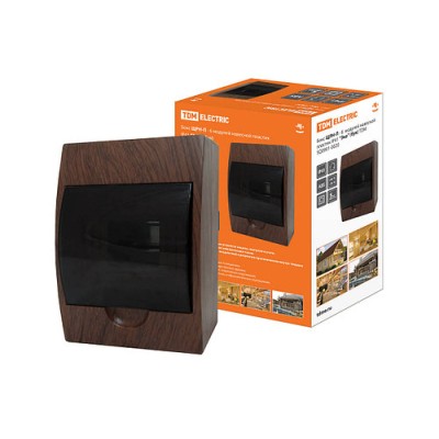 Бокс ЩРН-П-6 модулей навесной пластик IP41 "Эко" (бук) TDM Бокс ЩРН-П-6 модулей навесной пластик IP41 "Эко" (бук) TDM