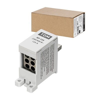 Клемма распределительная на DIN-рейку КР-125 1П 125А (6х16мм²) TDM Клемма распределительная на DIN-рейку КР-125 1П 125А (6х16мм²) TDM