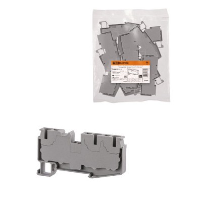 Зажим клеммный безвинтовой ЗКБ быстрого зажима 3 вывода 6 мм2 40А серый (Ph-C PT 6-TWIN) TDM Зажим клеммный безвинтовой ЗКБ быстрого зажима 3 вывода 6 мм2 40А серый (Ph-C PT 6-TWIN) TDM