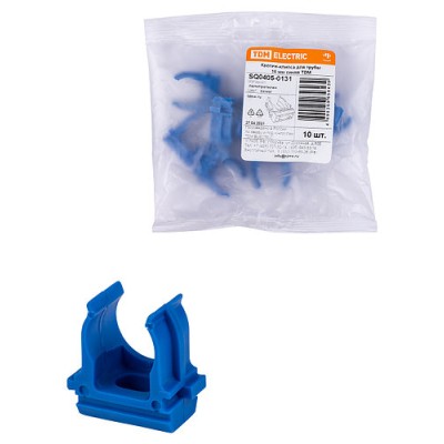 Крепеж-клипса для трубы ПНД 16 мм (10 шт.) синяя TDM Крепеж-клипса для трубы ПНД 16 мм (10 шт.) синяя TDM