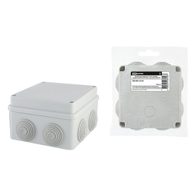 Распаячная коробка ОП 110х110х70мм, крышка на винтах, IP55, 8вх. инд. штрих-код TDM Распаячная коробка ОП 110х110х70мм, крышка на винтах, IP55, 8вх. инд. штрих-код TDM