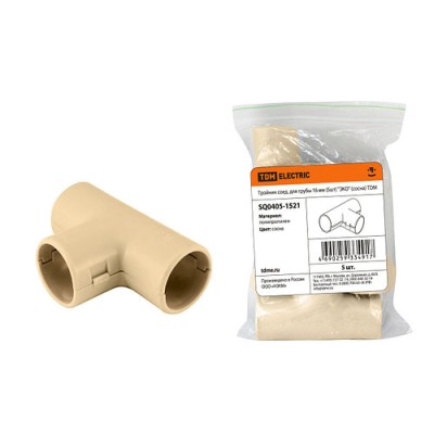 Тройник соед. для трубы 16 мм (5шт) "ЭКО" (сосна) TDM Тройник соед. для трубы 16 мм (5шт) "ЭКО" (сосна) TDM