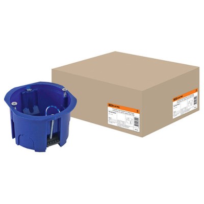 Установочная коробка СП D65х45мм, саморезы, пл. лапки, синяя, IP20, TDM Установочная коробка СП D65х45мм, саморезы, пл. лапки, синяя, IP20, TDM