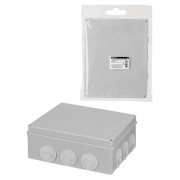 Распаячная коробка ОП 240х190х90мм, крышка, IP55, 12 гермовводов, инд. штрихкод, TDM