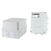 Распаячная коробка ОП 190х140х120мм, крышка, IP55, 10 гермовводов, инд. штрихкод, TDM