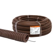 Труба гофрированная ПВХ d 16 с зондом (25 м) легкая "ЭКО" (бук) TDM