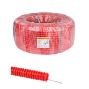 Труба гофрированная ПНД d 16 с зондом (100 м) легкая красная TDM