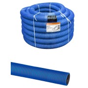 Труба гофрированная двустенная ПНД d 63 с зондом (50 м/уп.) синяя TDM