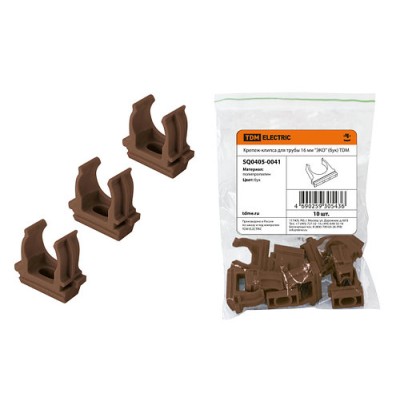 Крепеж-клипса для трубы 16 мм (10шт) "ЭКО" (бук) TDM Крепеж-клипса для трубы 16 мм (10шт) "ЭКО" (бук) TDM
