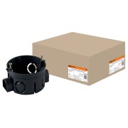 Установочная коробка СП D68х42мм, саморезы, стыковочные узлы, черная, IP20, TDM