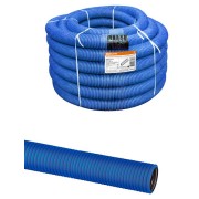 Труба гофрированная двустенная ПНД d 110 с зондом (50 м/уп.) синяя TDM
