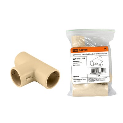 Тройник соед. для трубы 25 мм (5шт) "ЭКО" (сосна) TDM Тройник соед. для трубы 25 мм (5шт) "ЭКО" (сосна) TDM