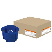 Установочная коробка СП D68х45мм, саморезы, синяя, IP20, TDM