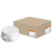 Распаячная коробка ОП D65х40мм, крышка, IP54, 4вх. инд. штрихкод TDM