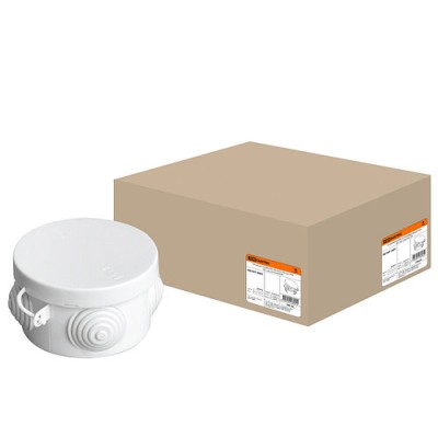 Распаячная коробка ОП D65х40мм, крышка, IP54, 4вх. инд. штрихкод TDM Распаячная коробка ОП D65х40мм, крышка, IP54, 4вх. инд. штрихкод TDM