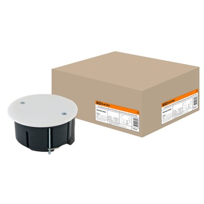 Установочная коробка СП D73х45мм, крышка, метал. лапки, IP20, TDM Установочная коробка СП D73х45мм, крышка, метал. лапки, IP20, TDM