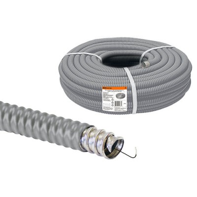 Металлорукав в ПВХ-изоляции РЗ-Ц-П 25 серый с протяжкой (25м) TDM Металлорукав в ПВХ-изоляции РЗ-Ц-П 25 серый с протяжкой (25м) TDM