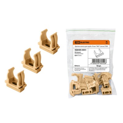 Крепеж-клипса для трубы 16 мм (10шт) "ЭКО" (сосна) TDM Крепеж-клипса для трубы 16 мм (10шт) "ЭКО" (сосна) TDM