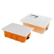 Распаячная коробка СП 120х92х45мм, крышка, пл. лапки, IP20, инд. штрихкод, TDM