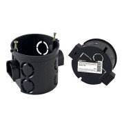 Установочная коробка СП D68х62мм, углубленная, саморезы, стык. уз, черная, IP20, инд. штрихкод TDM