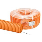 Труба гофрированная ПНД d 20 с зондом (100 м) легкая оранжевая TDM