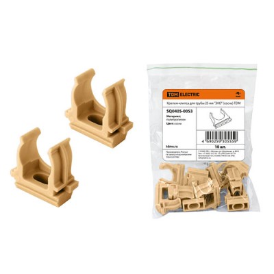 Крепеж-клипса для трубы 25 мм (10шт) "ЭКО" (сосна) TDM Крепеж-клипса для трубы 25 мм (10шт) "ЭКО" (сосна) TDM