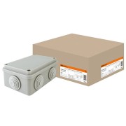 Распаячная коробка ОП 120х80х50мм, крышка, IP55, 6 вх. TDM