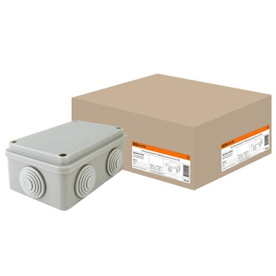 Распаячная коробка ОП 120х80х50мм, крышка, IP55, 6 вх. TDM Распаячная коробка ОП 120х80х50мм, крышка, IP55, 6 вх. TDM