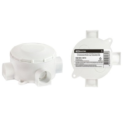 Распаячная коробка ОП D80х35мм, IP42, 3-х рожковая, белая, инд. штрихкод TDM Распаячная коробка ОП D80х35мм, IP42, 3-х рожковая, белая, инд. штрихкод TDM