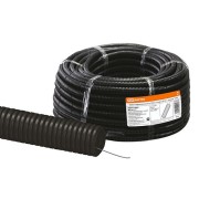 Труба гофрированная ПНД d 63 с зондом (15 м) легкая черная TDM