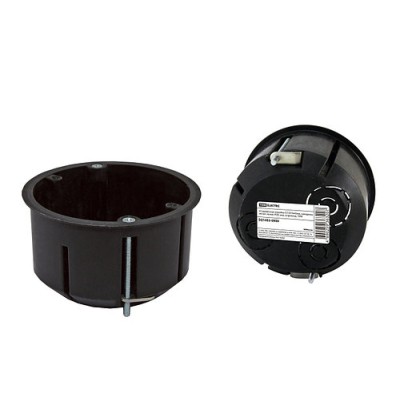 Установочная коробка СП D73х45мм, саморезы, метал. лапки, IP20, инд. штрихкод, TDM Установочная коробка СП D73х45мм, саморезы, метал. лапки, IP20, инд. штрихкод, TDM