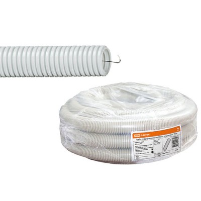 Труба гофрированная ПВХ d 16 с зондом (20 м) легкая TDM Труба гофрированная ПВХ d 16 с зондом (20 м) легкая TDM