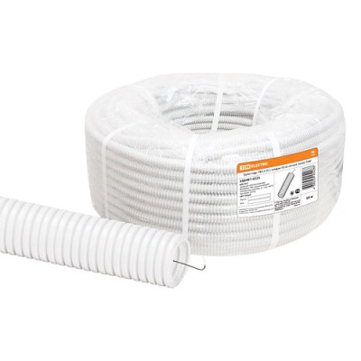 Труба гофрированная ПВХ d 25 с зондом (50 м) легкая, белая TDM Труба гофрированная ПВХ d 25 с зондом (50 м) легкая, белая TDM