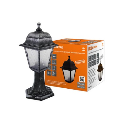 Светильник садово-парковый НТУ 04-60-001 четырехгранник, стойка, пластик, расс.пластик, серебро TDM Светильник садово-парковый НТУ 04-60-001 четырехгранник, стойка, пластик, расс.пластик, серебро TDM