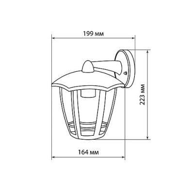 Светильник садово-парковый "СИТИ" НБУ 07-60-004 У1 6-ти гранник настенный вниз черный TDM Светильник садово-парковый "СИТИ" НБУ 07-60-004 У1 6-ти гранник настенный вниз черный TDM