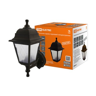 Светильник садово-парковый НБУ 04-60-001 четырехгранник, настенный, пластик, расс.пластик, черный TDM Светильник садово-парковый НБУ 04-60-001 четырехгранник, настенный, пластик, расс.пластик, черный TDM