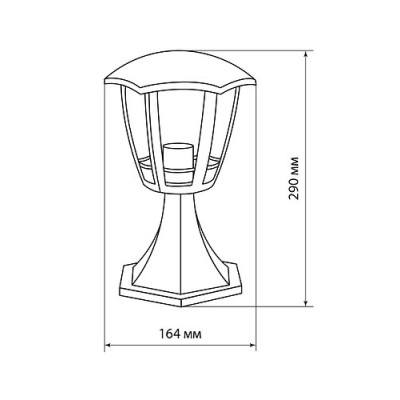 Светильник садово-парковый "СИТИ" НТУ 07-60-003 У1 6-ти гранник напольный черный TDM Светильник садово-парковый "СИТИ" НТУ 07-60-003 У1 6-ти гранник напольный черный TDM