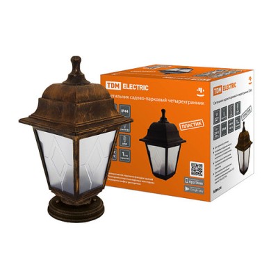 Светильник садово-парковый НТУ 04-60-001 четырехгранник, напольный, пластик, расс.пластик, бронза TDM Светильник садово-парковый НТУ 04-60-001 четырехгранник, напольный, пластик, расс.пластик, бронза TDM