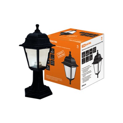 Светильник садово-парковый НТУ 04-60-001 четырехгранник, стойка, пластик, черный TDM Светильник садово-парковый НТУ 04-60-001 четырехгранник, стойка, пластик, черный TDM