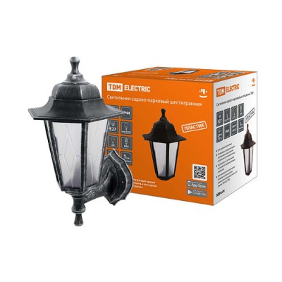 Светильник садово-парковый НБУ 06-60-001 шестигранник, настенный, пластик, расс.пластик, серебро TDM Светильник садово-парковый НБУ 06-60-001 шестигранник, настенный, пластик, расс.пластик, серебро TDM