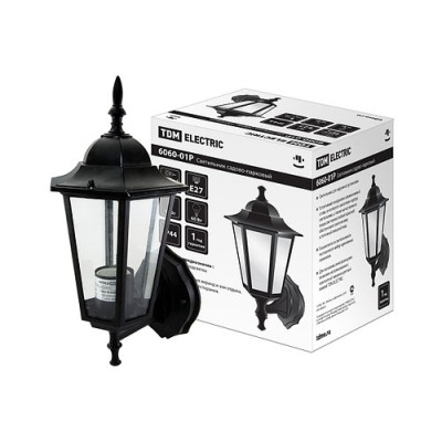 Светильник 6060-01Р садово-парковый шестигранник, 60 Вт, вверх, черный, в разборе, Ч/Б, TDM Светильник 6060-01Р садово-парковый шестигранник, 60 Вт, вверх, черный, в разборе, Ч/Б, TDM