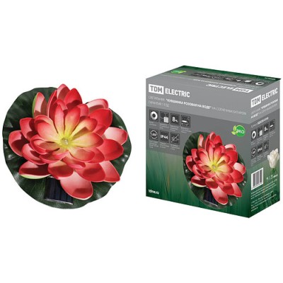 Светильник "Кувшинка розовая" на солнечных батареях, меняет цвет, водный, TDM Светильник "Кувшинка розовая" на солнечных батареях, меняет цвет, водный, TDM