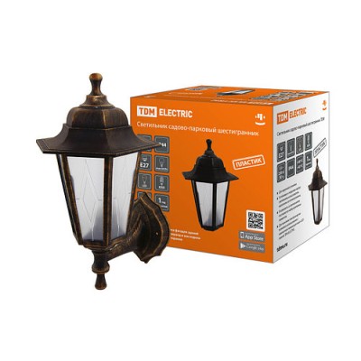 Светильник садово-парковый НБУ 06-60-001 шестигранник, настенный, пластик, расс.пластик, бронза TDM Светильник садово-парковый НБУ 06-60-001 шестигранник, настенный, пластик, расс.пластик, бронза TDM