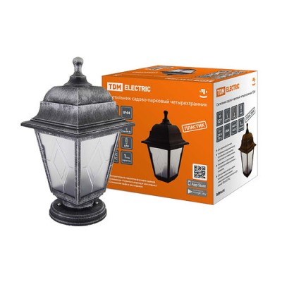 Светильник садово-парковый НТУ 04-60-001 четырехгранник, напольный, пластик, расс.пластик, серебро TDM Светильник садово-парковый НТУ 04-60-001 четырехгранник, напольный, пластик, расс.пластик, серебро TDM