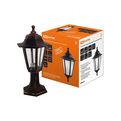 Светильник садово-парковый НТУ 06-60-001 шестигранник, стойка, пластик, медь TDM Светильник садово-парковый НТУ 06-60-001 шестигранник, стойка, пластик, медь TDM