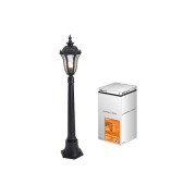 Светильник садово-парковый "Вена" 1х60 Вт, столб, H1050 мм, алюм., прозрачное/чёрный, Е27, TDM