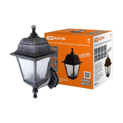 Светильник садово-парковый НБУ 04-60-001 четырехгранник, настенный, пластик, расс.пластик, серебро TDM Светильник садово-парковый НБУ 04-60-001 четырехгранник, настенный, пластик, расс.пластик, серебро TDM
