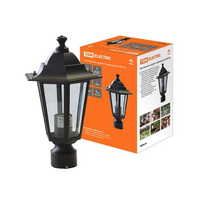 Светильник 6100-03 садово-парковый шестигранник, 100Вт, на опору, черный TDM Светильник 6100-03 садово-парковый шестигранник, 100Вт, на опору, черный TDM