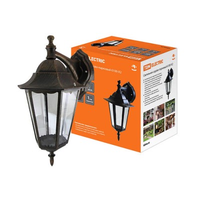 Светильник 6100-12 садово-парковый шестигранник, 100Вт, вниз, бронза TDM Светильник 6100-12 садово-парковый шестигранник, 100Вт, вниз, бронза TDM